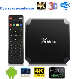 Boîte x96 Mini Smart TV Box Android 9.0 4K AMLOGIC S905W 2 Go 16 Go Set supérieur 2,4G WiFi HD 4K Media Player 3D Video X96MINI 1G8G