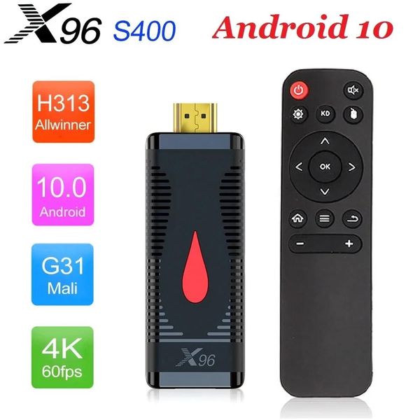 Box X96 S400 Android 10.0 TV Box Stick 2 Go + 16 Go Allwinner H313 2.4G WiFi PK H93 TX3