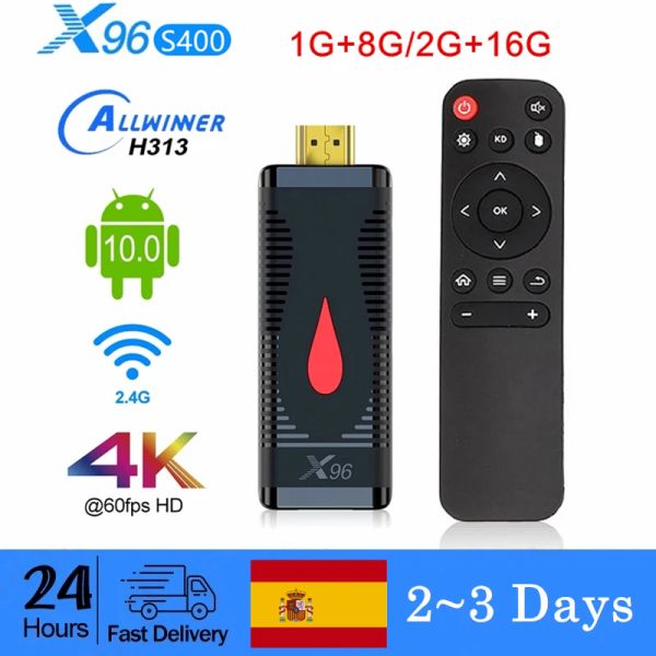 Box X96 S400 Smart Fire TV Stick Allwinner H313 4K Media Player Android 10 TV Box 2.4G WiFi 2GB16 Go TV Dongle Receiver X96S