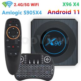 Box X96 X4 AMLOGIC S905X4 Player multimédia Android 11.0 2.4G 5G DUAL DUAL WIFI 100m LAN BT4.1 8K H.265 HEVC HD Set Top Box Box Box Box
