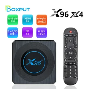 Box X96 X4 Android 11.0 TV Box 4G64GB / 32 Go x96 S905X4 BT 4.1 Dualband WiFi Media Player 8k Smart TV Boxes Settop PK X96 Max Plus