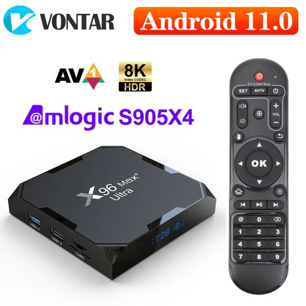 Box X96max plus Ultra TV Box Android 11 AMLOGIC S905X4 4G 64 Go Prise en charge 8k Video WiFi BT YouTube Media Player 4 Go 32 Go Set supérieur