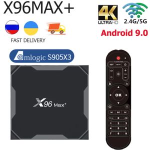 Box X96Max+ Smart Android 9.0 TV Box Amlogic S905X3 4GB 64GB 32 GB 2.4G 5G Dual WiFi H.265 8K 4K Media Player 2G 16GB X96 Max Plus