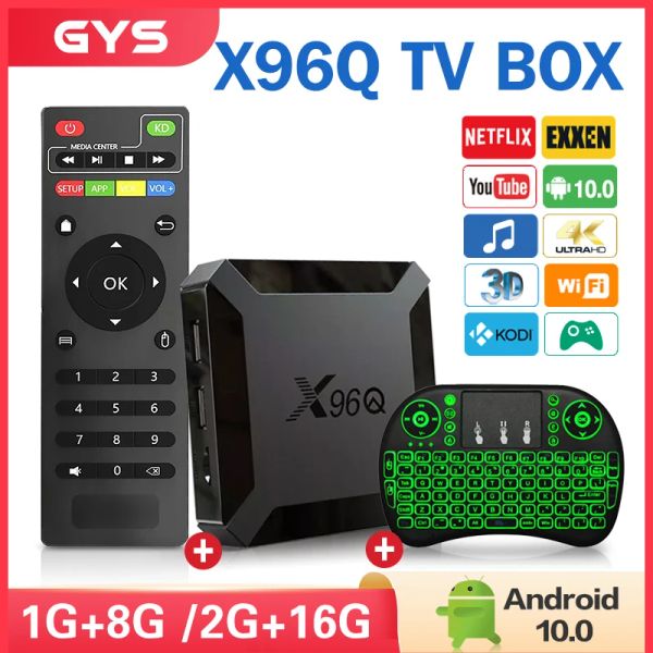 Box X96Q Android 10 TV Box Allwinner H313 2 Go 16 Go 2,4 GHz WiFi 4K Media Player Google Gaming Video Video Smart Set Top Box PK H96max