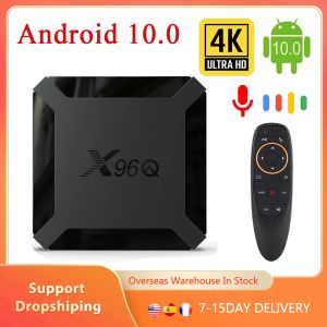 Box X96Q Smart TV Box 4K HDR Android 10.0 Set Top Box Google Assistant 2 Go 16 Go Multi Language 2.4G WiFi Mediayoutube