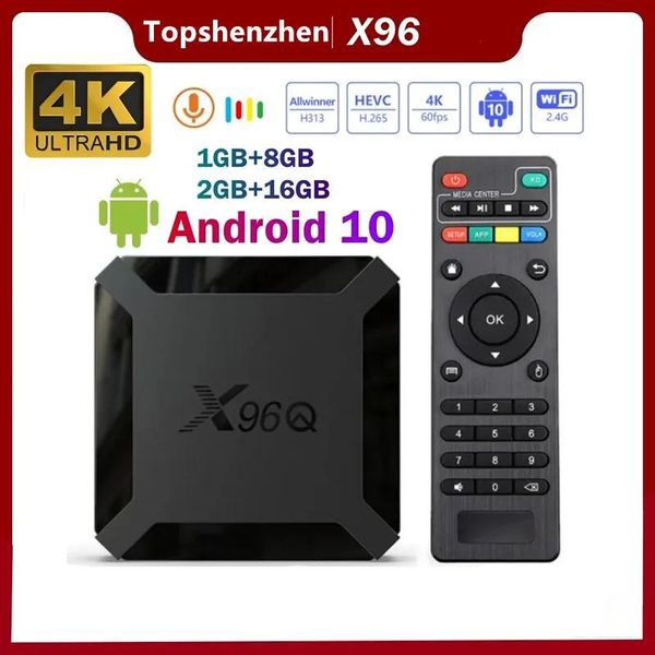 Box X96Q TV Box Android 10.0 Allwinner H313 2 Go RAM 16 Go ROM Quad Core HD 4K 2.4G WiFi Home Smart TV Box Player Media 1 Go 8 Go Top Top