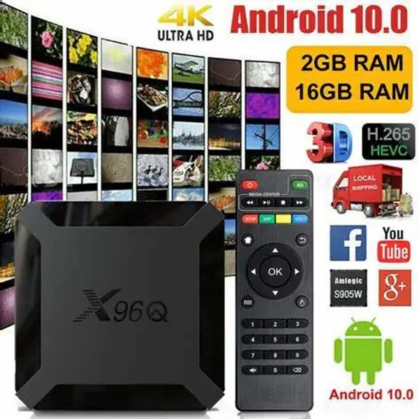 Box X96Q TV Box Android 10 Allwinner H313 Quad Core 100m LAN 2,4G WiFi 2G 16G / 1G 8G FACTIONNEL G30 VOICE AIR MONDE I8 KEDOAD X96 MINI