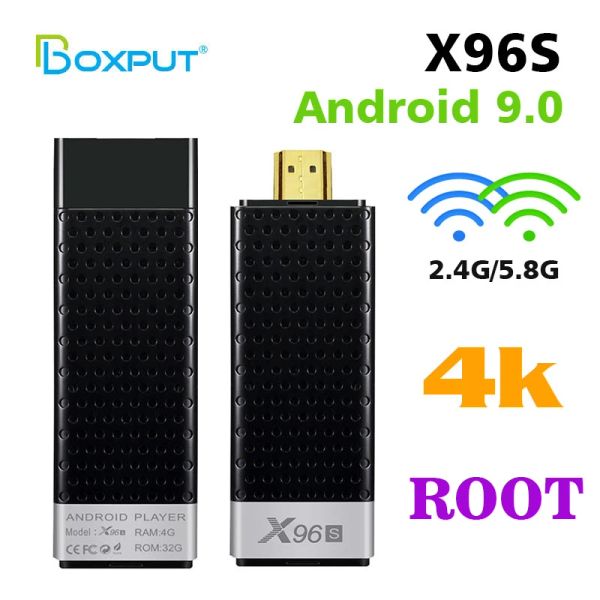 Box X96S Smart TV Stick Android 9.0 TV Box Amlogic S905Y2 DDR3 4 Go 32 Go Root x96 Mini PC 5G WiFi BT 4.2 TV Dongle 4K Media Player