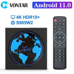 Box X98 Mini Android 11 Amlogic S905W2 TV Box 4GB 64GB Ondersteuning Dual WiFi YouTube Media Player 4GB 32GB Set Top Box 2G 16G X96Mini