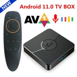 Box X98 Plus Smart TV Box Android 11 AMLOGIC S905W2 AV1 2.4G I 5.8G WIFI 4K BT 4GB 32 GB 64GB YouTube Zestaw Odtwarzacza MultimedialNeg