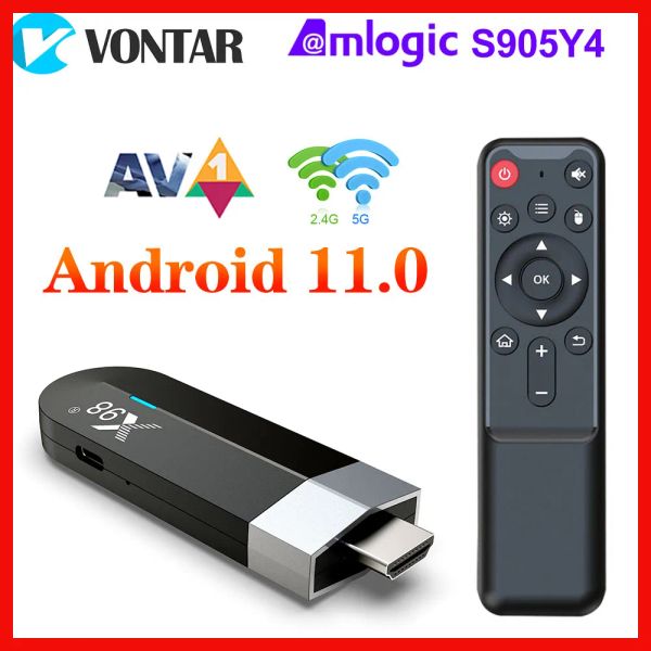 Boîte x98 S500 4 Go 32 Go AV1 Android 11 TV Stick Amlogic S905Y4 Quad Core 4K 60fps H.265 Dual WiFi BT4.x x98 Dongle 2G 16G Smart TV Box Box Box Smart