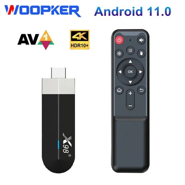 Box X98 S500 TV Stick Android 11 Amlogic S905Y4 Quad Core 4K 60fps H.265 2.4G / 5G WiFi BT YouTube Dongle 4G 32G AV1 HD Media Player