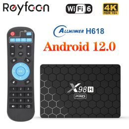 Box X98H Pro Smart TV Box Android 12.0 avec Allwinner H618 Quad Core Support 6K H.265 WiFi6 Gigabit LAN HD Set Top Box 2 Go 16 Go 32 Go