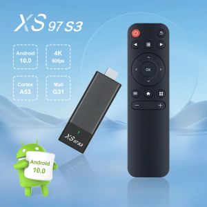 Box XS97 S3 Smart TV Stick Internet HDTV HDMI OS HDR WiFi 6 2.4 / 5.8G Android 10 Stick Portable Media Player pour Google et YouTube