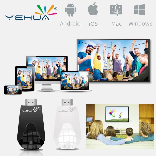 Box Yehua K8 Wireless TV Stick WiFi affichage Anycast AirPlay Dongle Miracast DLNA Mirroring HD 1080p Récepteur