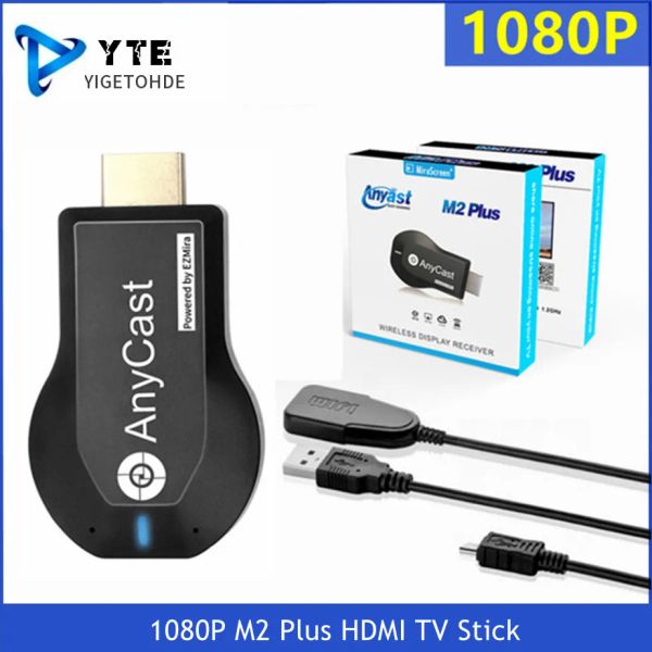 Box Yigetohde 1080p M2 Plus HDMI TV Stick WiFi Affichage TV Dongle Récepteur Anycast Dlna Share Screen pour iOS Android Miracast AirPlay