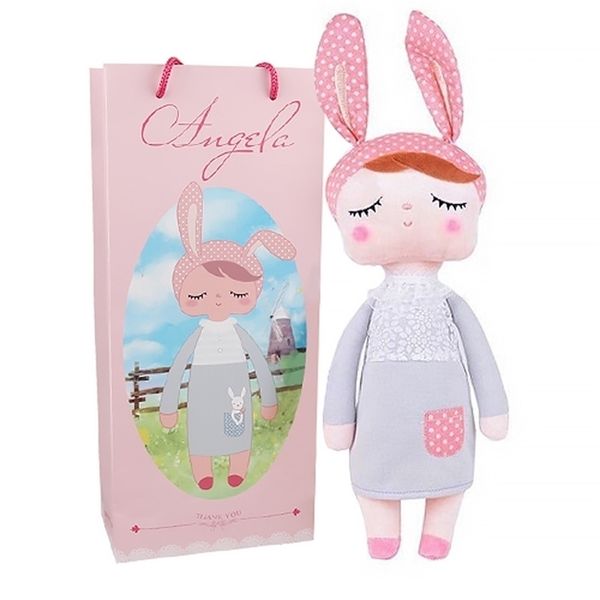 Poupée en boîte Kawaii Peluche Soft Peluche Peluche Animaux Bébé Enfants Jouets pour enfants Filles Garçons Anniversaire Noël Angela Rabbit LJ201126