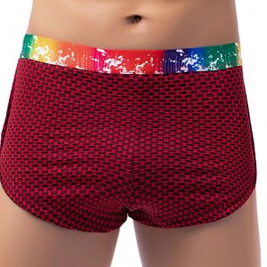 Boxer Briefs Men Bulge Pouch Comfort Transpirable Pantalones de flecha a la vista Atrás Sumador Pantalones de pijama Pantal