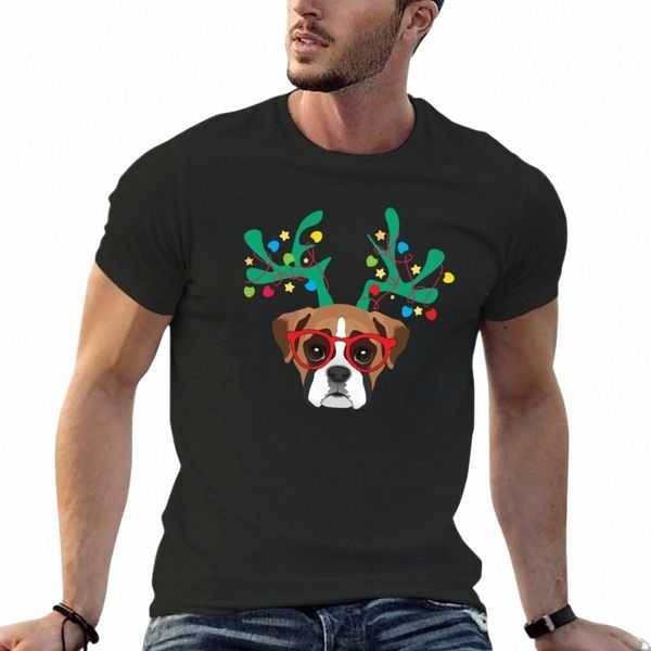 Boxer Dog Xmas Cadeau de Noël T-shirt à séchage rapide pour hommes unis t-shirts blancs c4ps #