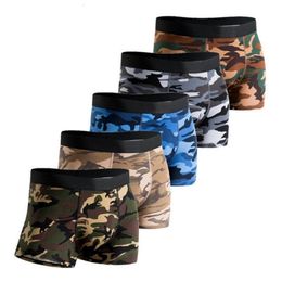 Boxer homme coton culottes hommes caleçons respirant hommes sous-vêtements Camouflage hommes boxeurs poche renflement Camouflage pour hommes cadeau 230612