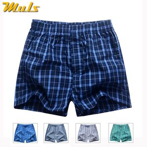 Boxers Korte mannen Ademende ondergoed Hoge kwaliteit Plaid Mens onder Pant Katoen Mens Bodysuit Europees Russisch Maat 3XL B01