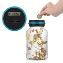 Dozen 1.8 l Euro Piggy Bank Teller Coin Electronic Digital LCD TELD COIN MONT MONT MINDERSVERZICHT JAR COUNS OPSLAG EURO MONTAGE DOSSITIE