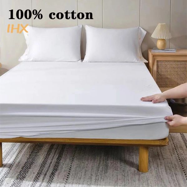 Bolles 100% coton ajusté en plaque de lit avec bande élastique Couleur de couleur unie matelas réglable anti-aslip