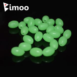 Boîtes 1000 pcs Big Pack Glow perles de pêche forme ovale vert lumineux plate-forme de pêche forme d'oeuf Terminal attirail en gros 3x4mm 4x6mm 5x8mm