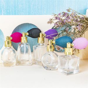 Boîtes 10 ml Mini bouteille de parfum équipé d'une buse à airbag couleur boîte de bijoux en verre transparent 5pcs