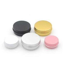Cajas Caja de aluminio de 15 ml y 30 ml Contenedor de lápiz labial Tapa de rosca de estaño vacía Oro blanco negro plata rosa