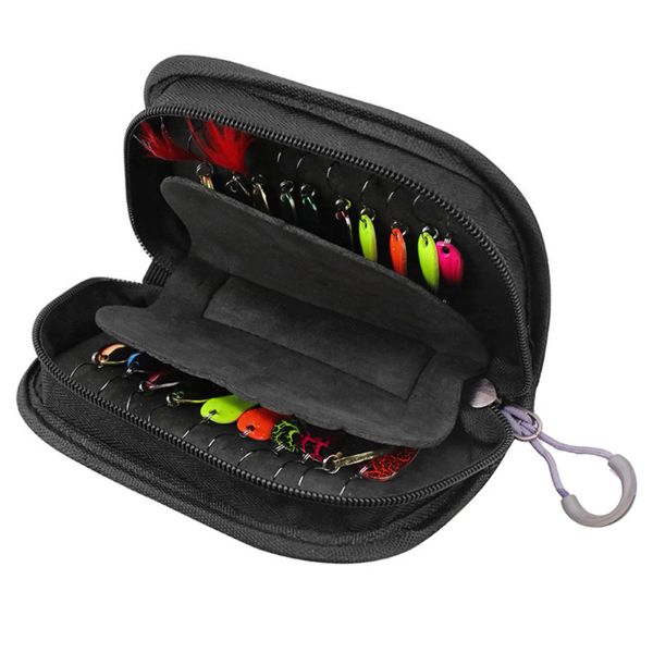 Boîtes 16 pièces cuillères de pêche leurres ensemble d'appâts en métal pour truite bar coulée Spinner appât de pêche avec sac de rangement étui sac de pêche