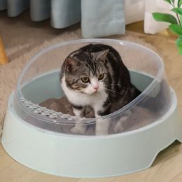Cajas 1 por caja de arena de gato semiencladas de alta calidad con diseño de antisplash y pala de basura mantienen su hogar limpio y su gato feliz