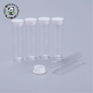 Dozen 200 % Duidelijke buis Plastic kraalcontainers met deksel voor sieradenverpakking 55 mm 74 mm 76 mm