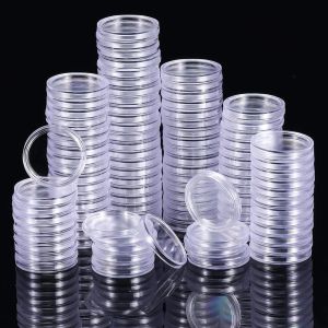 Dozen 200 stcs transparante munten verzamelkast plastic 25 mm ronde munten houder capsules collecties benodigdheden opslag stofdicht