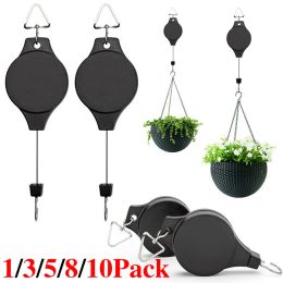 Boîtes 2090 cm panier de suspension rétractable Poullette de poulie Poules de jardin Pottes Pusts Basin Hook Retractable Hook Greenhouse