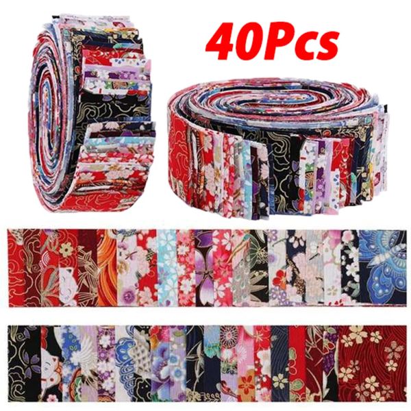 Boîtes 40pcs Japonais Jelly Roll Strips Tissu Coton Quilting Matériel Artisanat Tissu Bundle Patchwork Couture Poupées Sac Couture Tissu