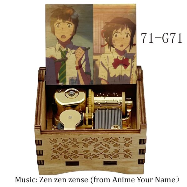 Boîtes anime Votre nom Golden Mechanical Kimi no na wa music box Wooden zen zen zense thème Luxury Home Office Decoration Birthday