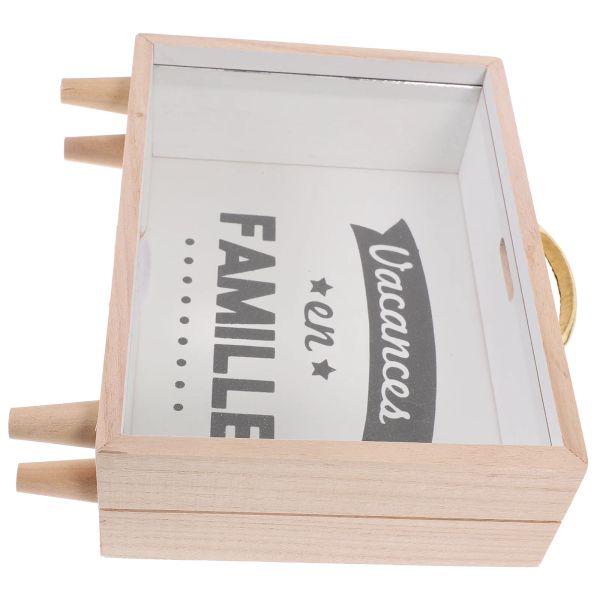 Boîtes Banque Argent en bois Boîte Boîte d'économie d'épargne Piggy Travel Shadow Fund Fonds Pot Tin Storage Compte Toddler Decorative Clear