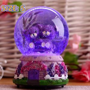 Boîtes Bears Crystal Ball Box pour enfants Ami 2022 Christmas Snowflake Unicorn Cartoon Decoration Home Decoration Gift Nouvel An