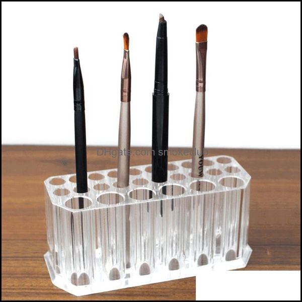 Boîtes Bacs Housekee Organisation Maison Jardin26 Trous Acrylique Stylo Cosmétique Boîte De Rangement Stand Maquillage Brosse Titulaire Crayon À Sourcils Organisateur F