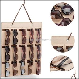 Boîtes Bacs Ménage Organisation Maison JardinMulti-Slot Lunettes De Soleil Organisateur Boucles D'oreilles Suspendues Collier Feutre Support De Stockage1 Drop Delive