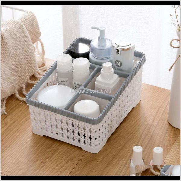 Boîtes Bacs Ménage Organisation Maison Jardin Livraison Directe 2021 Maquillage Cosmétique Conteneur Lmitation Rotin Bureau Boîte De Rangement Lit