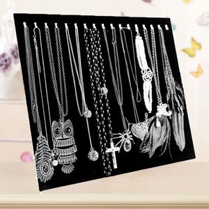 Dozen Zwart Fluweel 17 Haak Ketting Sieraden Lade Display Organizer (17 Haak Ketting)