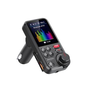 Boîtes Bluetooth Car Wireless FM Transmiter Radio Adaptateur AUX QC3.0 Charge de charge Bass Bass Sound Music Player 1.8 