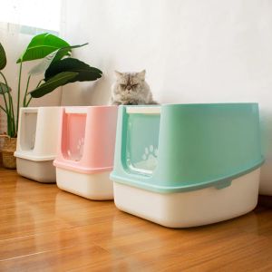 Boîtes Cat Large Aristal Cat Litter Basin Entrance Entrée Volet Splashoproping Cat Cat Toilet Pet Nettoyage