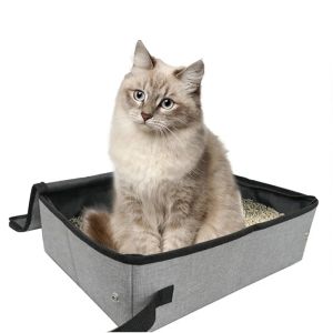 Dozen Kattenbak Oxford Doek Waterdicht Opvouwbaar Huisdierentoilet Zacht Draagbaar Katten Potje Schone Badkamer met Deksel voor Kitten Reizen