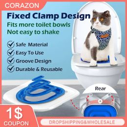 Boîtes toilettes pour chat le site de carte de la carte de chat Cat Chatter de litière plaque réglable Squatting Pit.Allez à la conception de clip de toilette