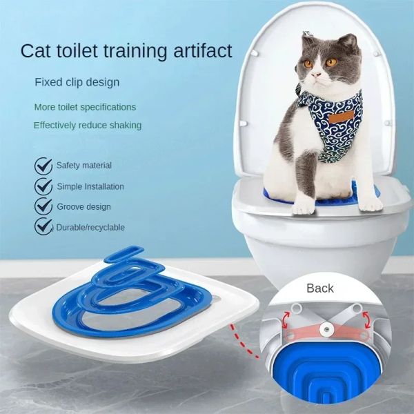 Cajas de entrenamiento de inodoro para gatos, se puede reutilizar, herramienta de entrenamiento Universal para inodoro para gatos