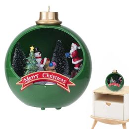 Dozen Kerstdorp Decoraties Kerst Miniatuur Gebouwen Met Led Licht Mini Landschap Kerstboom Kerstman Beeldjes