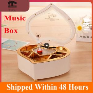 Cajas Classic Rotating Dancer Crank Cajas musicales Musicales románticos Classic Piano Model Ballerina Ballerina Música Box Regalo de boda de bodas